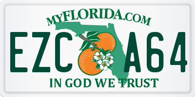 FL license plate EZCA64