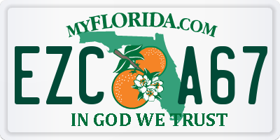 FL license plate EZCA67