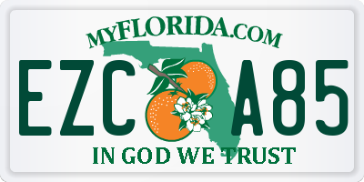 FL license plate EZCA85