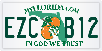 FL license plate EZCB12