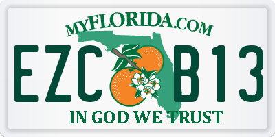 FL license plate EZCB13