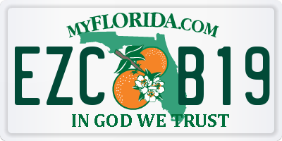 FL license plate EZCB19