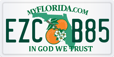 FL license plate EZCB85
