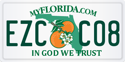 FL license plate EZCC08
