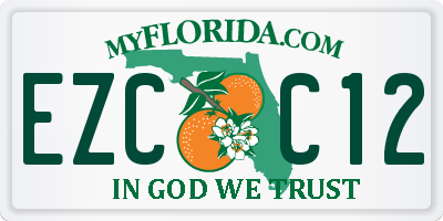 FL license plate EZCC12