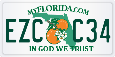 FL license plate EZCC34