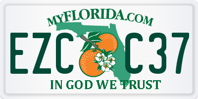 FL license plate EZCC37