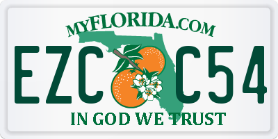 FL license plate EZCC54