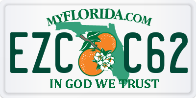 FL license plate EZCC62