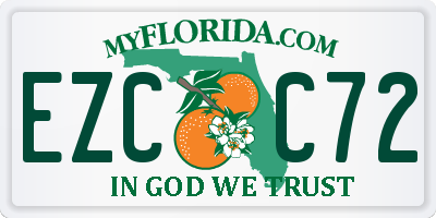 FL license plate EZCC72