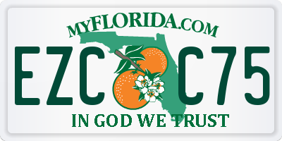 FL license plate EZCC75