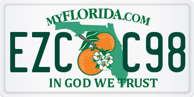 FL license plate EZCC98