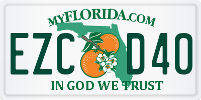 FL license plate EZCD40