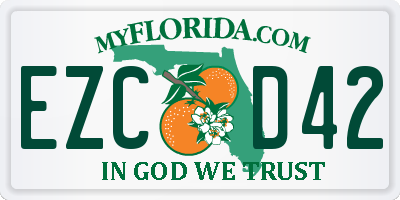 FL license plate EZCD42