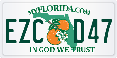 FL license plate EZCD47