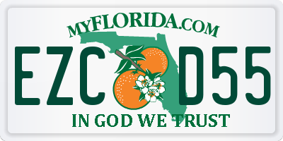 FL license plate EZCD55