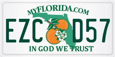FL license plate EZCD57