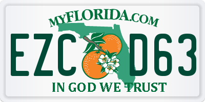 FL license plate EZCD63