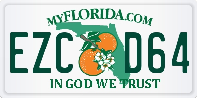 FL license plate EZCD64