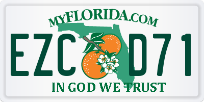 FL license plate EZCD71