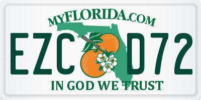 FL license plate EZCD72