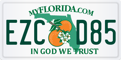 FL license plate EZCD85
