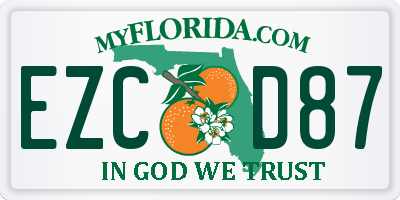 FL license plate EZCD87