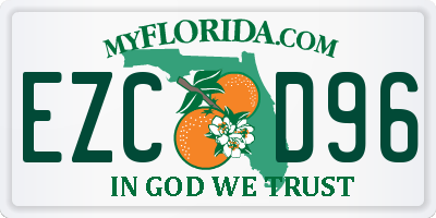 FL license plate EZCD96