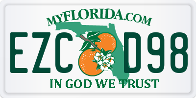 FL license plate EZCD98