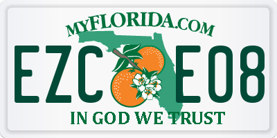 FL license plate EZCE08