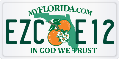 FL license plate EZCE12