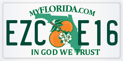 FL license plate EZCE16
