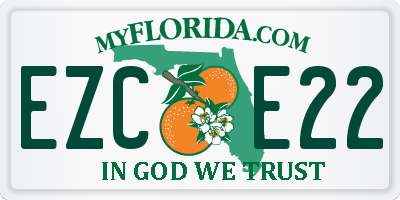 FL license plate EZCE22