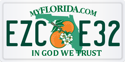 FL license plate EZCE32