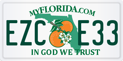 FL license plate EZCE33