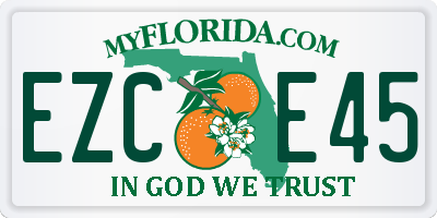 FL license plate EZCE45