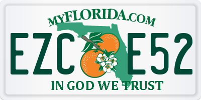 FL license plate EZCE52