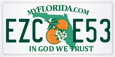 FL license plate EZCE53