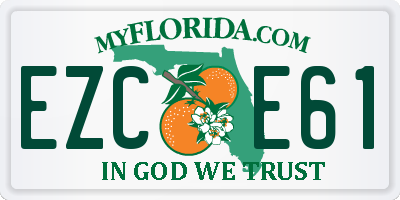 FL license plate EZCE61