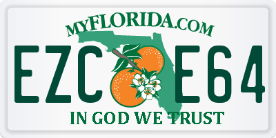 FL license plate EZCE64