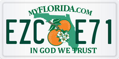 FL license plate EZCE71