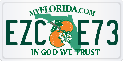 FL license plate EZCE73