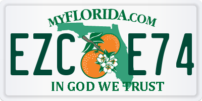 FL license plate EZCE74