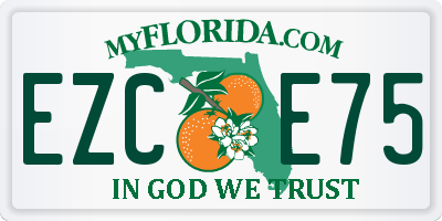 FL license plate EZCE75