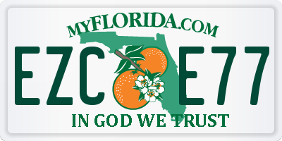 FL license plate EZCE77