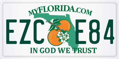 FL license plate EZCE84
