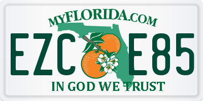 FL license plate EZCE85