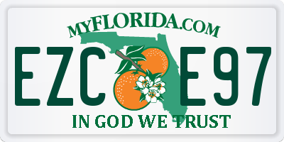 FL license plate EZCE97