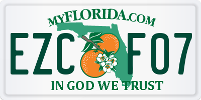 FL license plate EZCF07