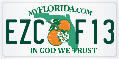 FL license plate EZCF13